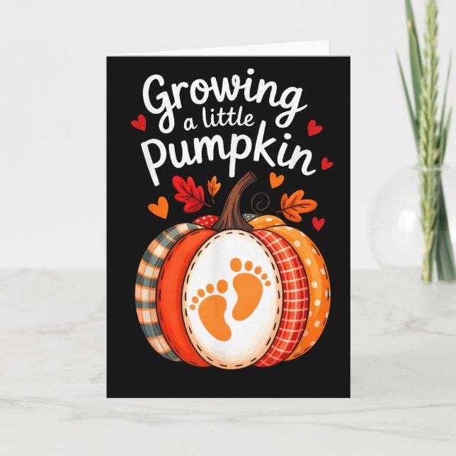 Tarjeta Growing A Little Pumpkin Maternity Pregnancy Thank (Anverso)