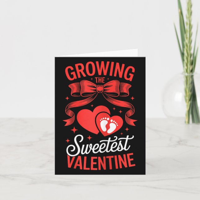 Tarjeta Growing The Sweetest Valentine Pregnancy Announcem (Anverso)
