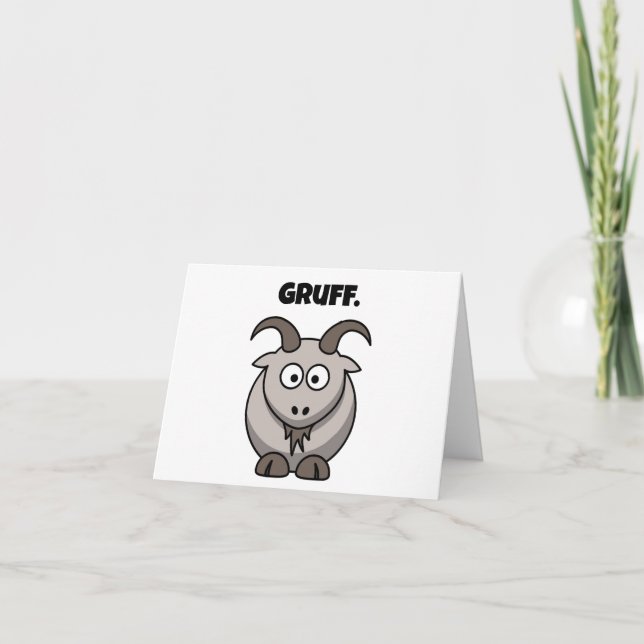 Tarjeta Gruff Gray Goat Funny Fairy Tale Personalizado (Anverso)