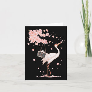 Tarjeta Grulla Japonesa En Japón Mira Con Cámara Fría 