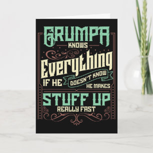 Tarjeta Grumpa Sabe Todo Divertido Día del Padre Grumpa G