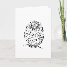 Tarjeta Grumpy African Barred Owlet Design