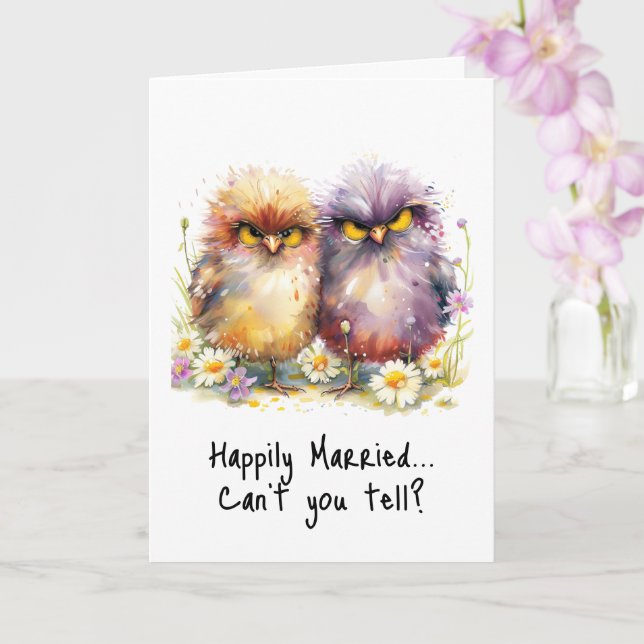Tarjeta Grumpy Birds Funny Aniversario Card Sarcasm (Orquídea)