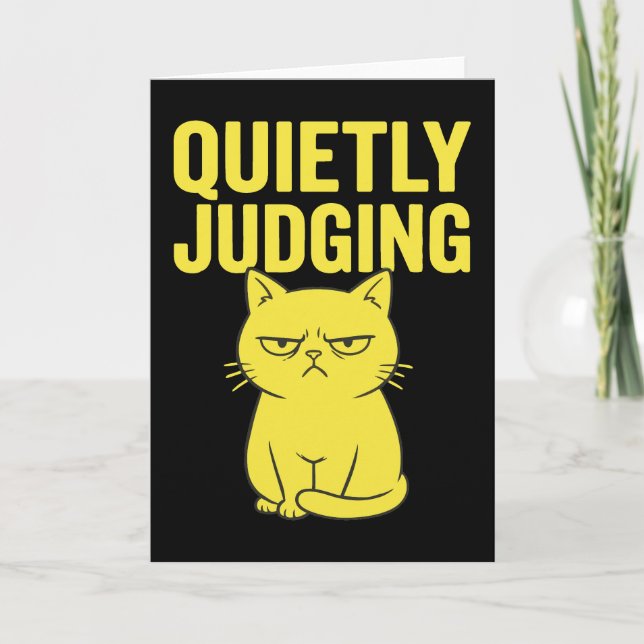 Tarjeta Grumpy Cat Attitude – Quietly Judging Funny Cat (Anverso)
