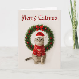 Tarjeta Grumpy Cat Folded Christmas Card