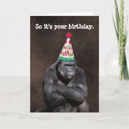 Tarjeta Grumpy Gorilla Yay Cumpleaños