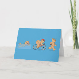 Tarjeta Grumpy Teds Triathlon Greetings Card