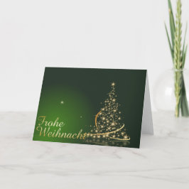 Tarjeta Grünes Weihnachtsmotiv goldenem Weihnachtsbaum