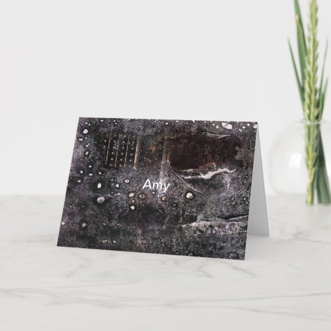 Tarjeta Grunge blanco y negro, ponte bien pronto (Anverso)