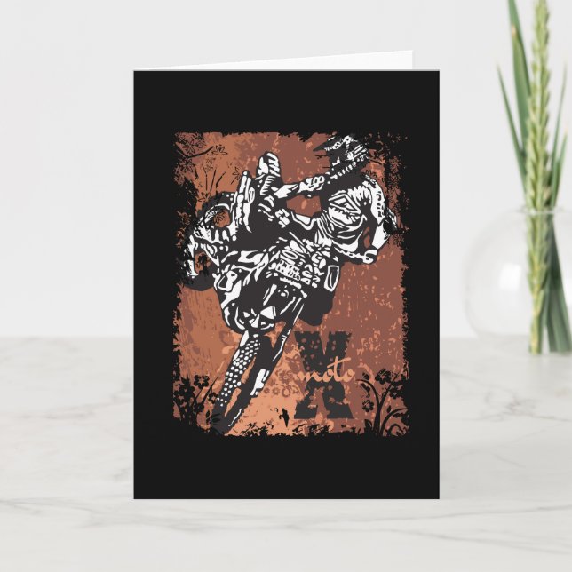 Tarjeta Grunge del motocrós (Anverso)