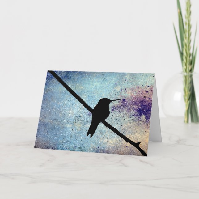 Tarjeta Grunge Hummingbird (Anverso)