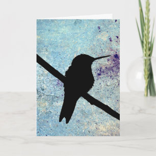 Tarjeta Grunge Hummingbird, cumpleaños alemán