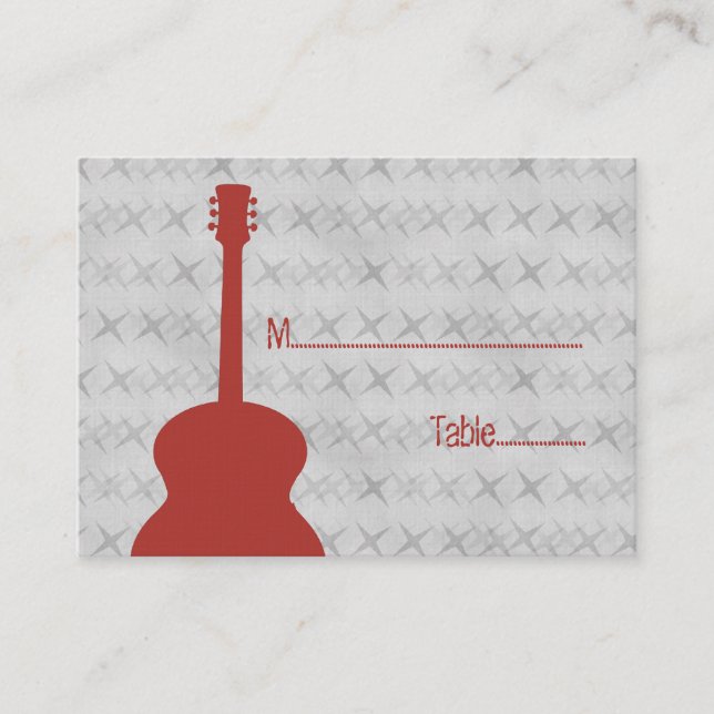 Tarjeta Grunge Place de la guitarra roja (Anverso)