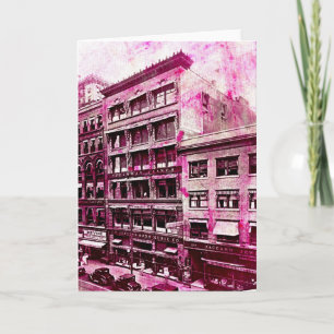 Tarjeta Grunge rosa de Kansas City