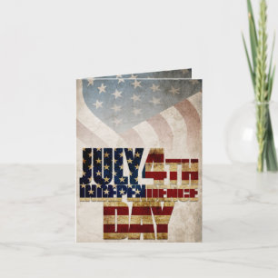 Tarjeta Grunge USA 4 de julio Gráfico de la Independencia