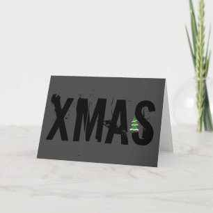 Tarjeta ¡Grunge XMAS con un llamativo árbol de Navidad!