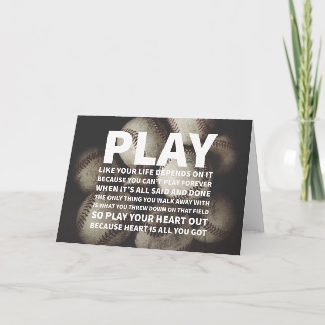 Tarjeta Grungy Baseballs Heart Es Todo Lo Que Tienes (Anverso)
