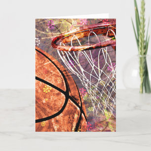 Tarjeta Grungy Girly Basketball