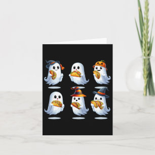 Tarjeta Grupo Boo Ghosts Comer Tacos Halloween