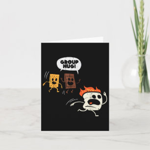 Tarjeta Grupo Camping Hug Smores Funny Marshmallow Hombres