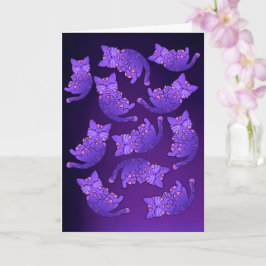 Tarjeta Grupo Cute Purple Neon Kitten