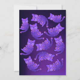 Tarjeta Grupo Cute Purple Neon Kitten