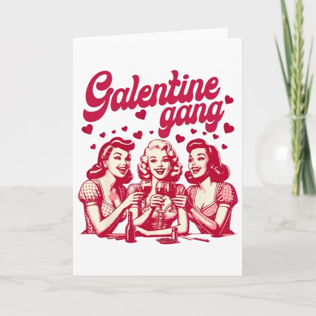 Tarjeta Grupo de amistad de Galentines Compañeras de Valen (Anverso)