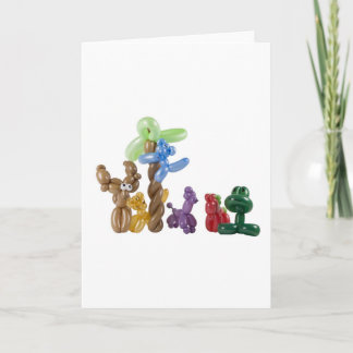Tarjeta grupo de animales de globos