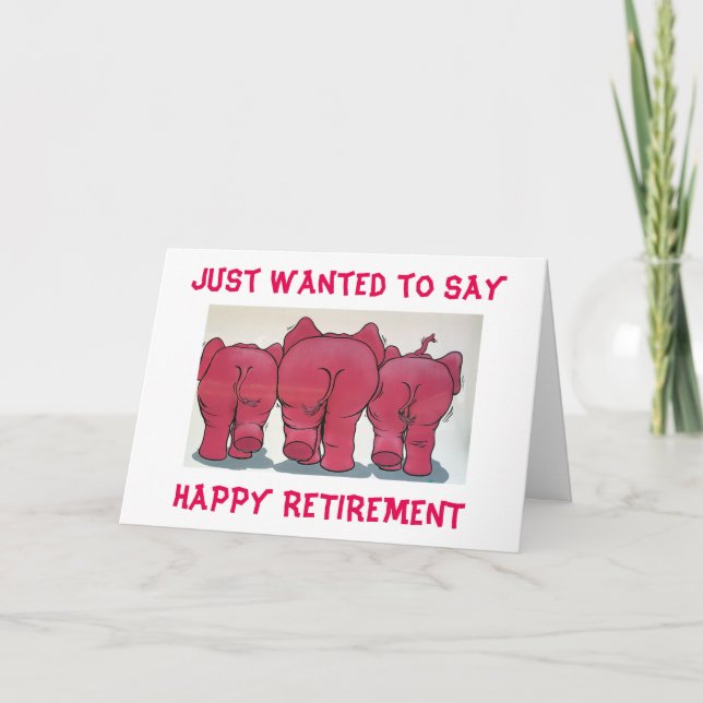 TARJETA GRUPO DE ELEFANTES DE COLOR ROJO FELIZ CUMPLEAÑOS  (Anverso)