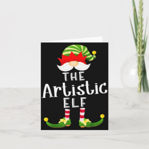 Tarjeta Grupo de Elfos Artísticos Navidad divertida fiesta