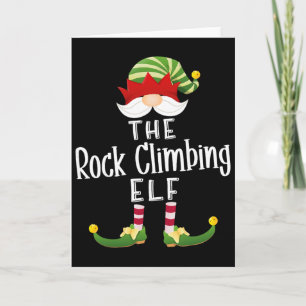 Tarjeta Grupo de Elfos de Escalada en Roca Navidad Pijama 