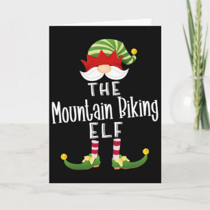 Tarjeta Grupo de Elfos en Bicicleta de Montaña Navidad Pij