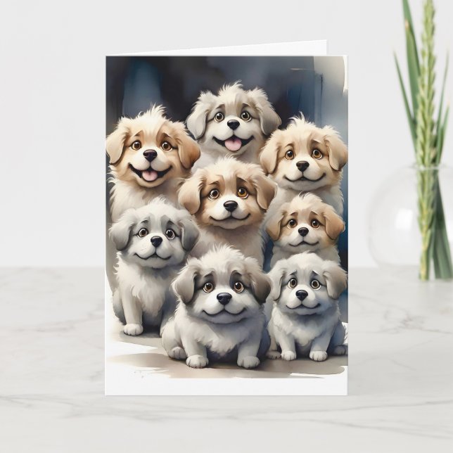 Tarjeta Grupo de Feliz Regalo en Blanco (Anverso)