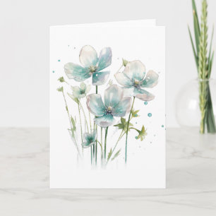 Tarjeta Grupo de Flores Azules BLANK