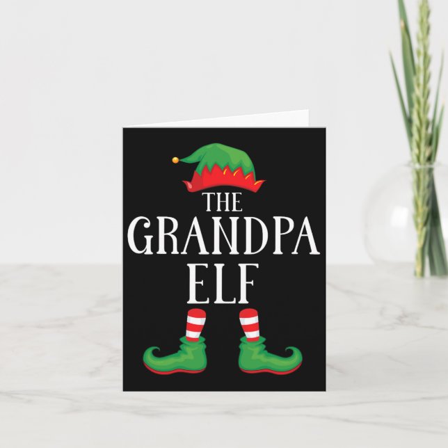 Tarjeta Grupo de fósforo del abuelo Elf Navidad Familia di (Anverso)