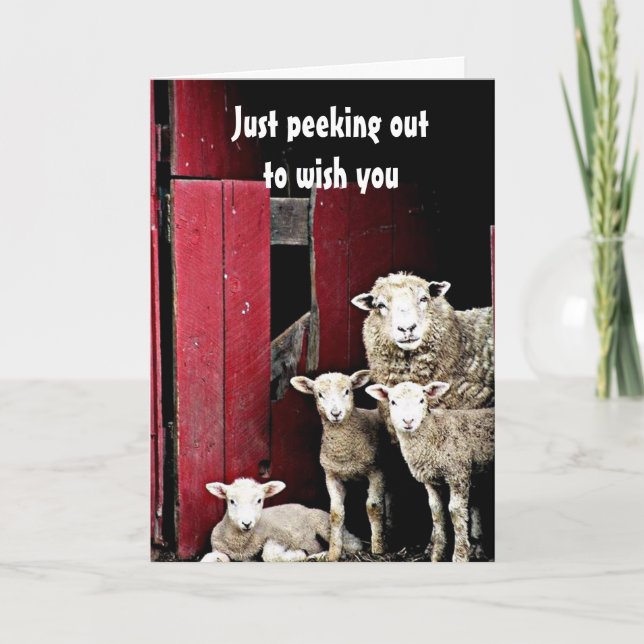 TARJETA "GRUPO DE OVEJAS" DESEAS *FELIZ NAVIDAD* (Anverso)