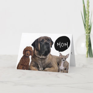 TARJETA GRUPO DE PERROS *MEJOR CUMPLEAÑOS QUE LA MAMÁ* DES