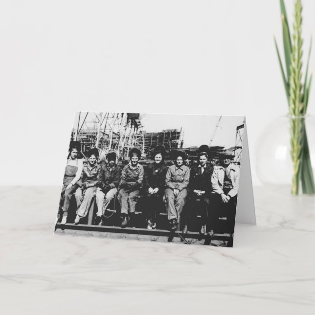 Tarjeta Grupo de soldadoras durante la Segunda Guerra Mund (Anverso)