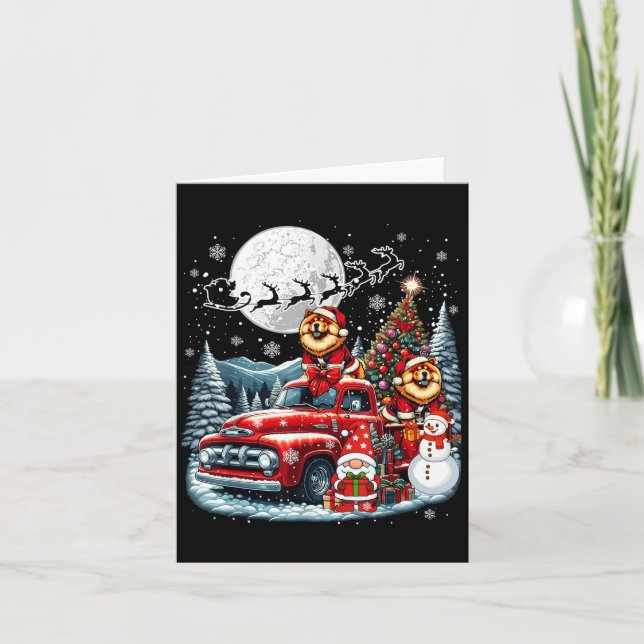 Tarjeta Grupo De Xmas Gnome Snowman Santa Chow Chows En Ck (Anverso)