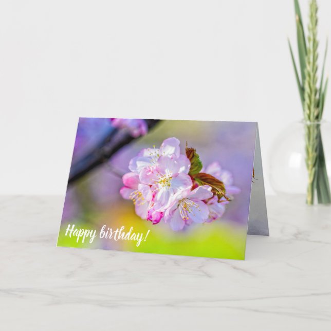 Tarjeta Grupo Globular De Impresionantes Flores De Sakura  (Anverso)