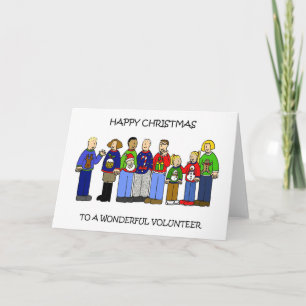 Tarjeta Grupo Personalizado de voluntarios Navidades felic