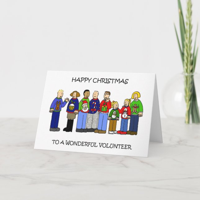 Tarjeta Grupo Personalizado de voluntarios Navidades felic (Anverso)