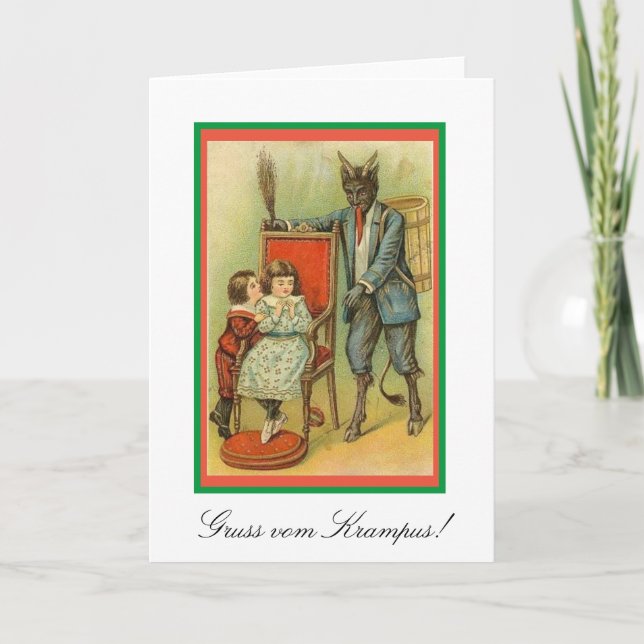 Tarjeta ¡Gruss vom Krampus! Navidades europeos tradicional (Anverso)