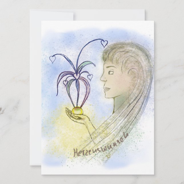 Tarjeta Grusskarte "Herzenswunsch" (Anverso)