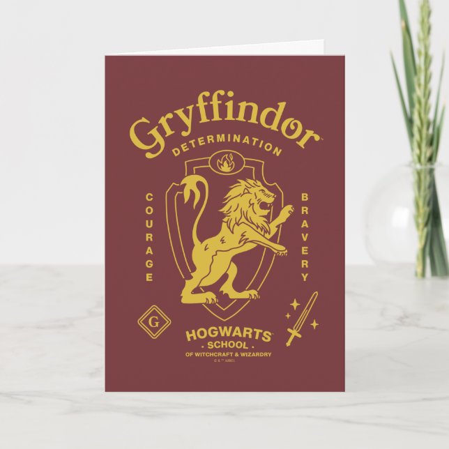 Tarjeta GRYFFINDOR™ Determinación Coraje Valentía Escudo (Anverso)