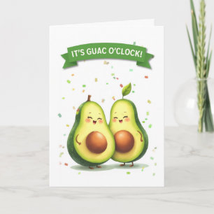Tarjeta Guacamole Day Cute Aguacate Pareja con cartel