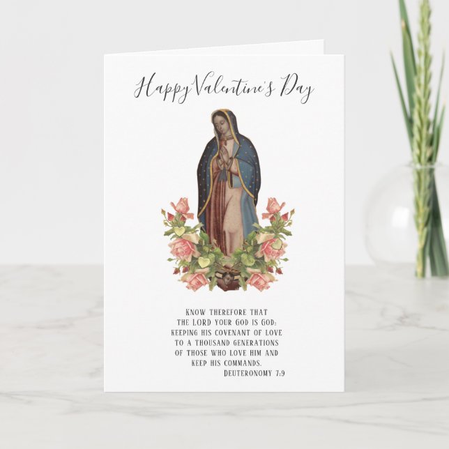 Tarjeta Guadalupe | Día de San Valentín | Católico Religio (Anverso)