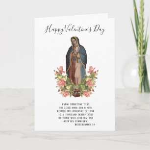 Tarjeta Guadalupe   Día de San Valentín   Católico Religio