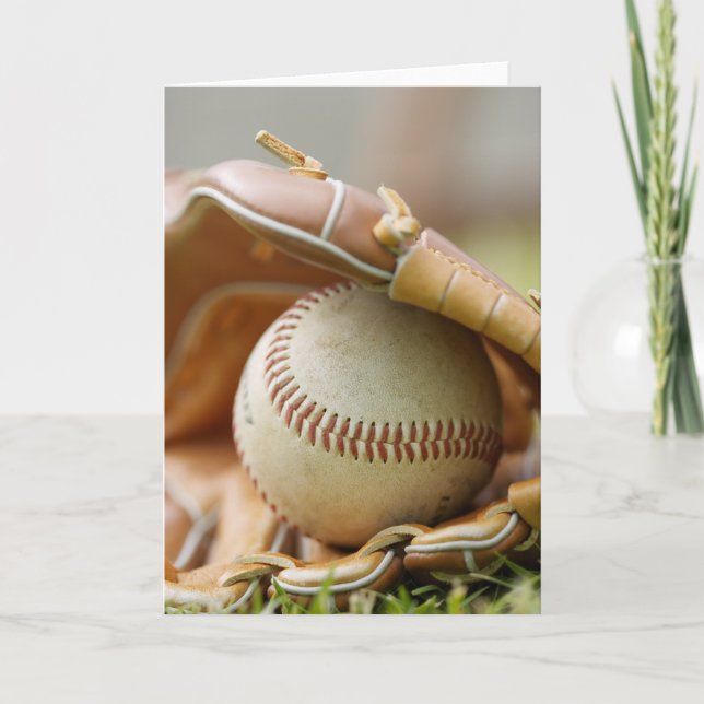 Tarjeta Guante de béisbol y bola (Anverso)
