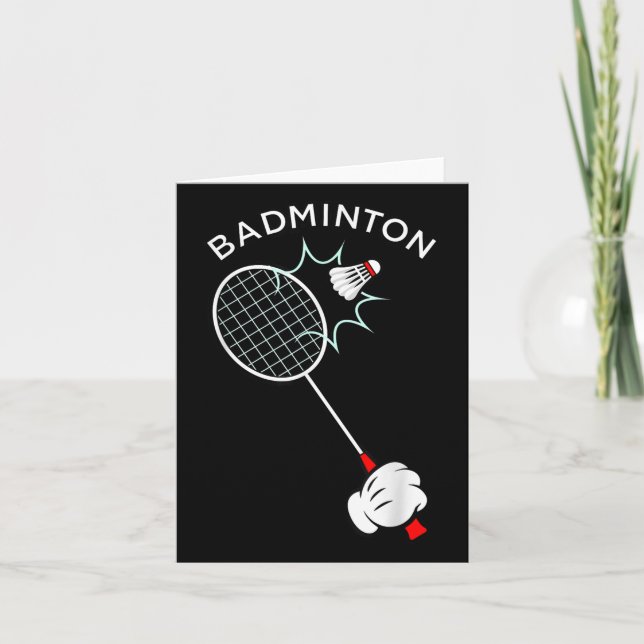 Tarjeta Guante de dibujos animados de bádminton servir  (Anverso)